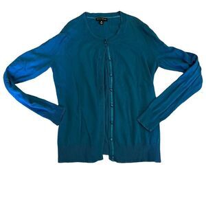 Willi Smith turquoise button down cardigan
